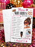 Personalized Aquarius Birthday Card