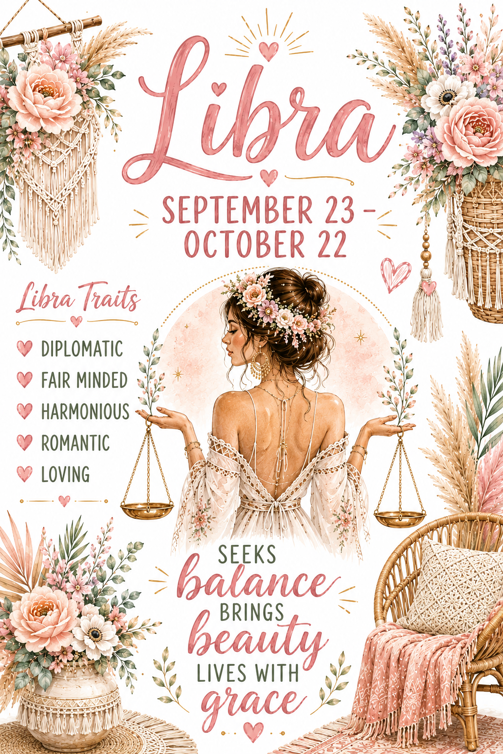 Libra Birthday Card