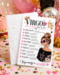 Personalized Virgo Birthday Card