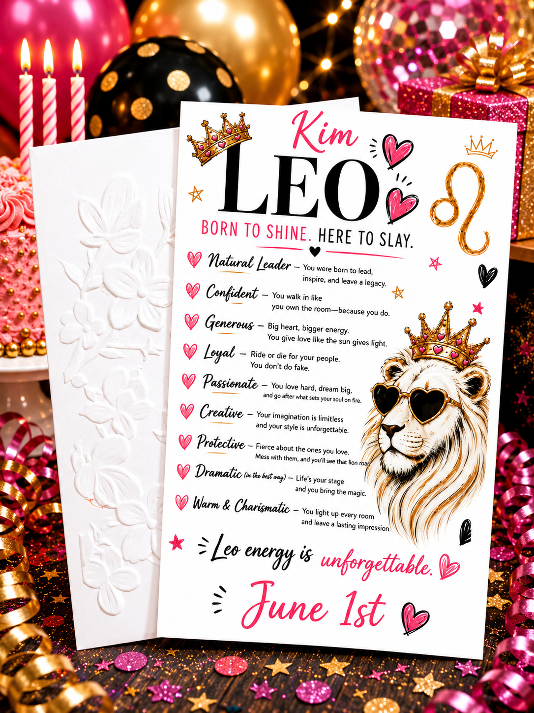 Personalized Leo Birthday Card