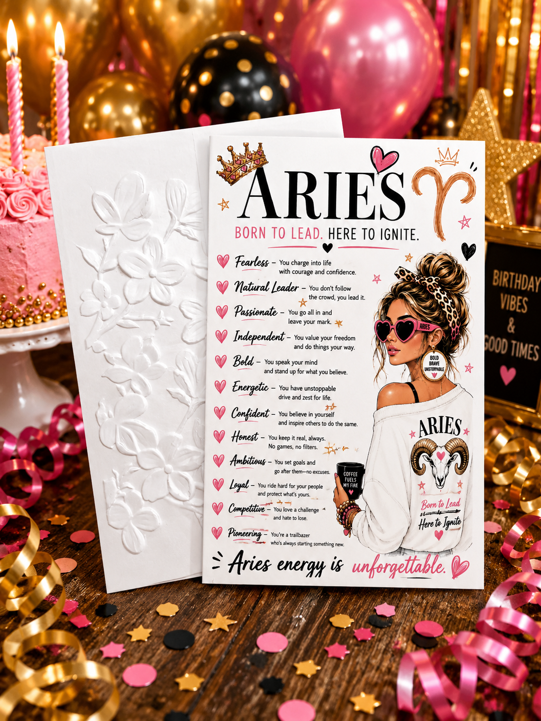 Personalized Aries Birthday Card