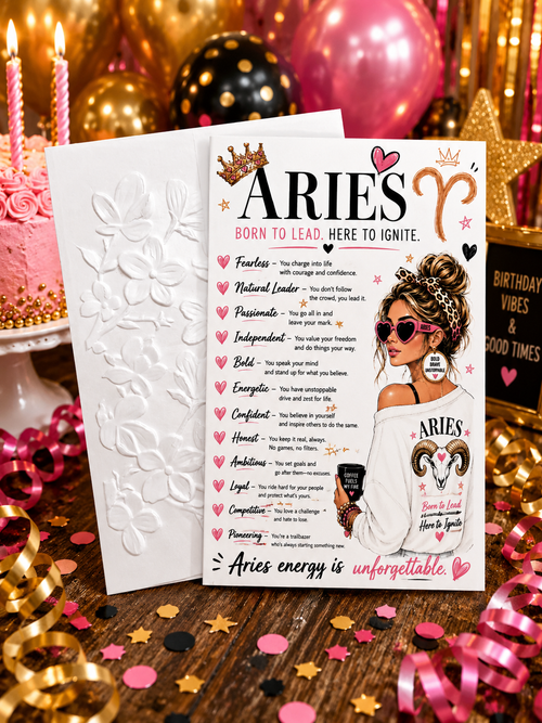 Personalized Aries Birthday Card