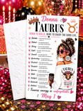 Personalized Taurus Birthday Card