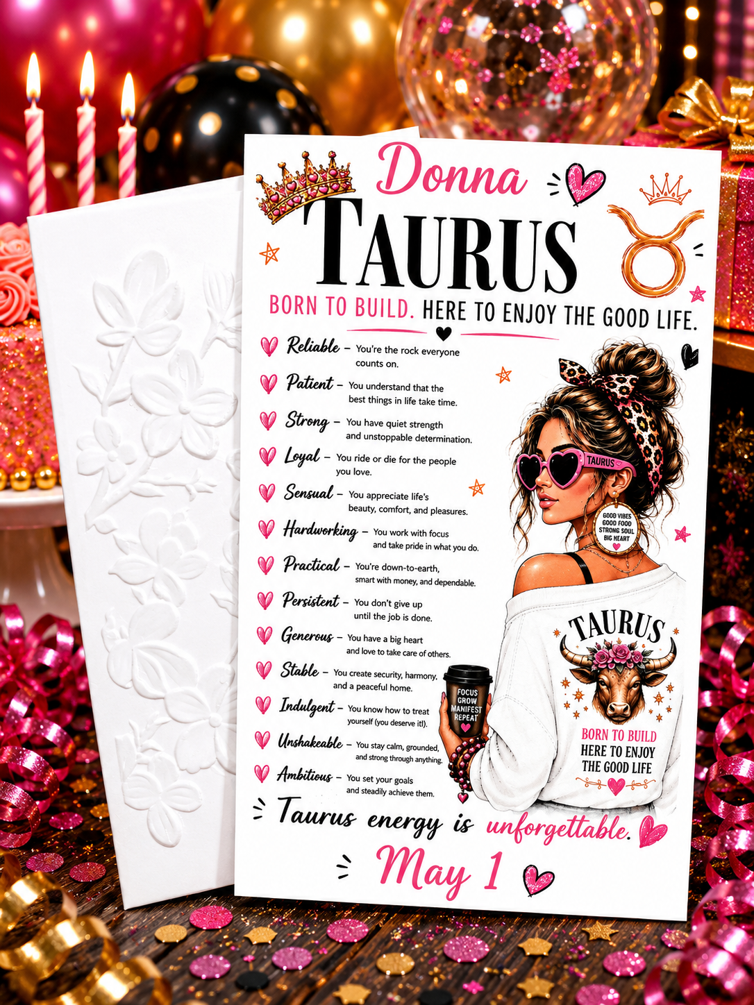 Personalized Taurus Birthday Card
