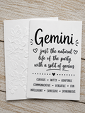 Personalized Gemini Birthday Card
