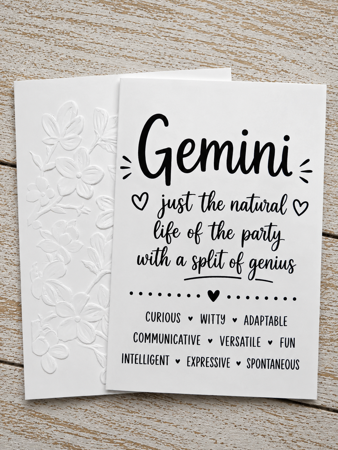 Personalized Gemini Birthday Card