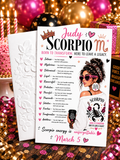 Personalized Scorpio Birthday Card