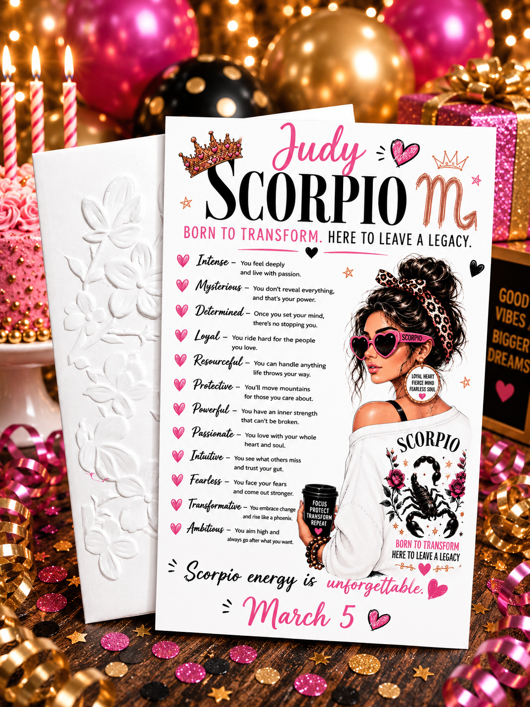 Personalized Scorpio Birthday Card