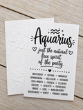Personalized Aquarius Birthday Card